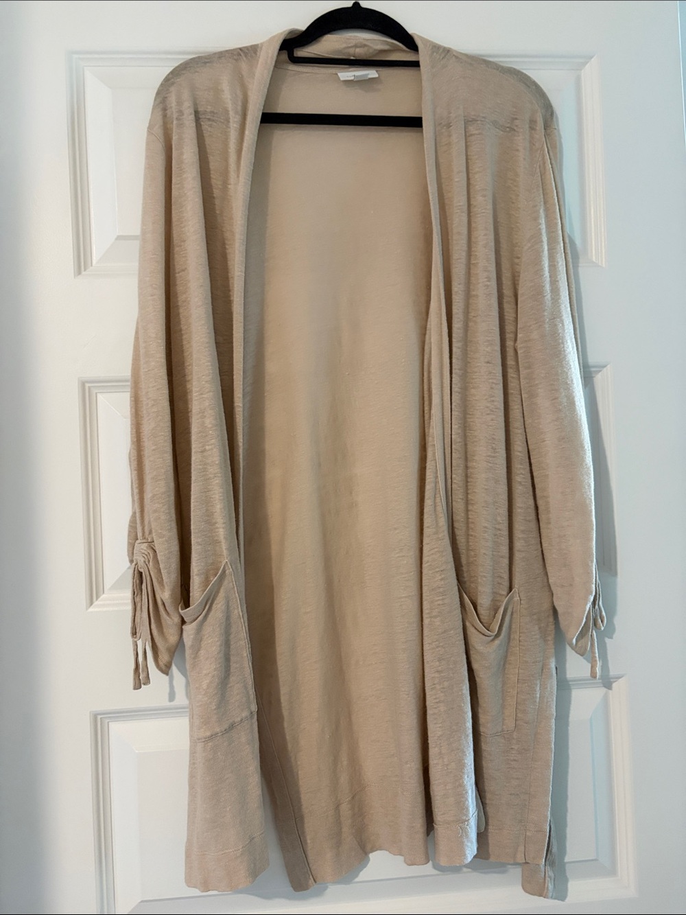 J Jill Light Beige Open Front Women’s Cardigan Sweater